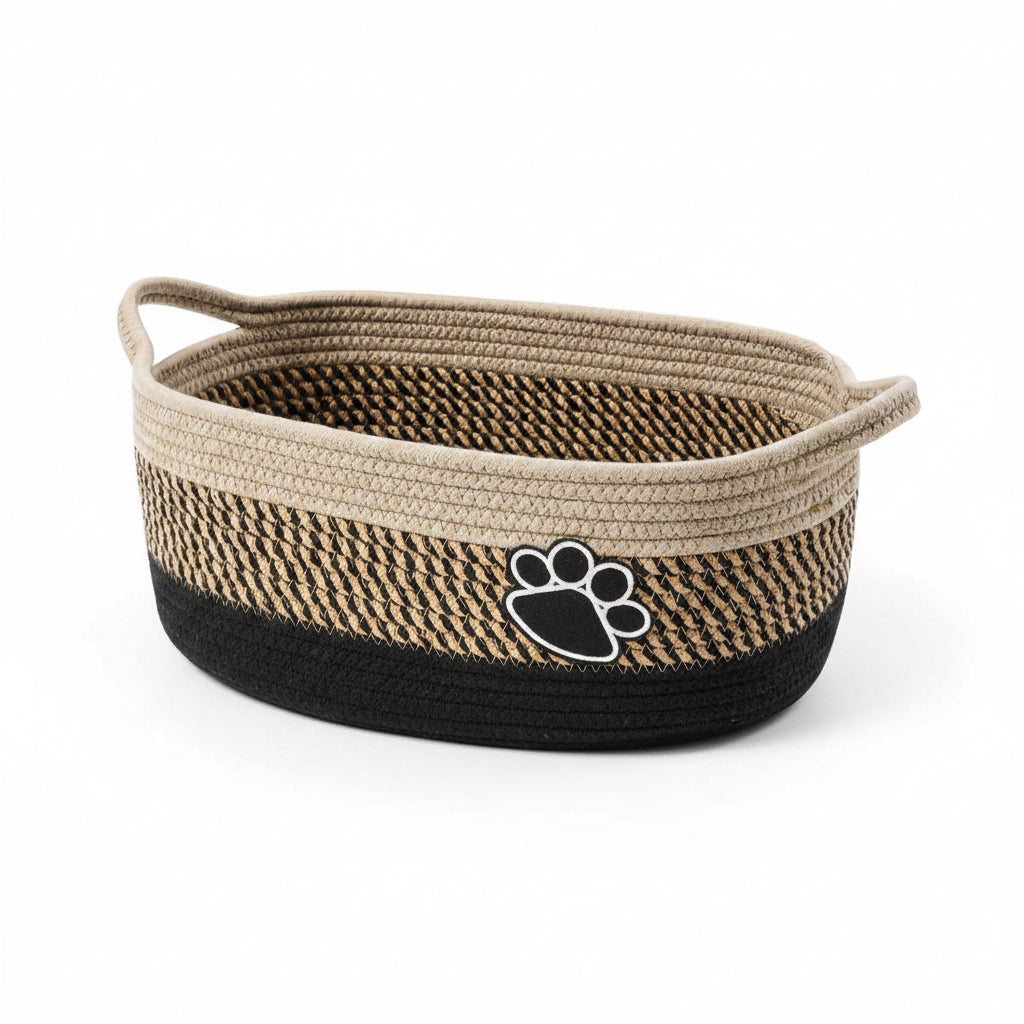 Panier rangement tressé corde coton vue principale