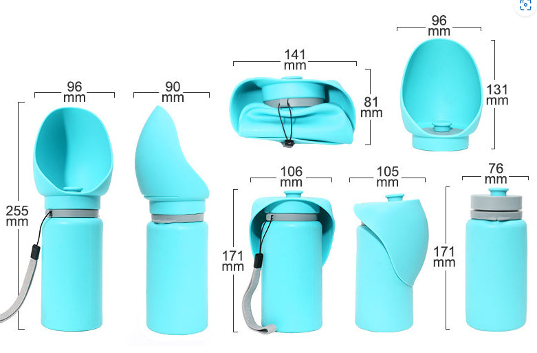 Dimensions et contenance de la gourde pliable 550ml