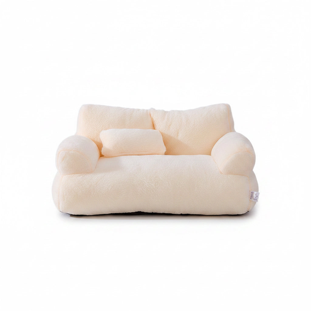 Panier luxueux avec dossier coloris beige