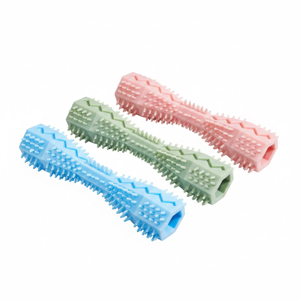 Jouet mastication hexagonal caoutchouc nettoyant dents