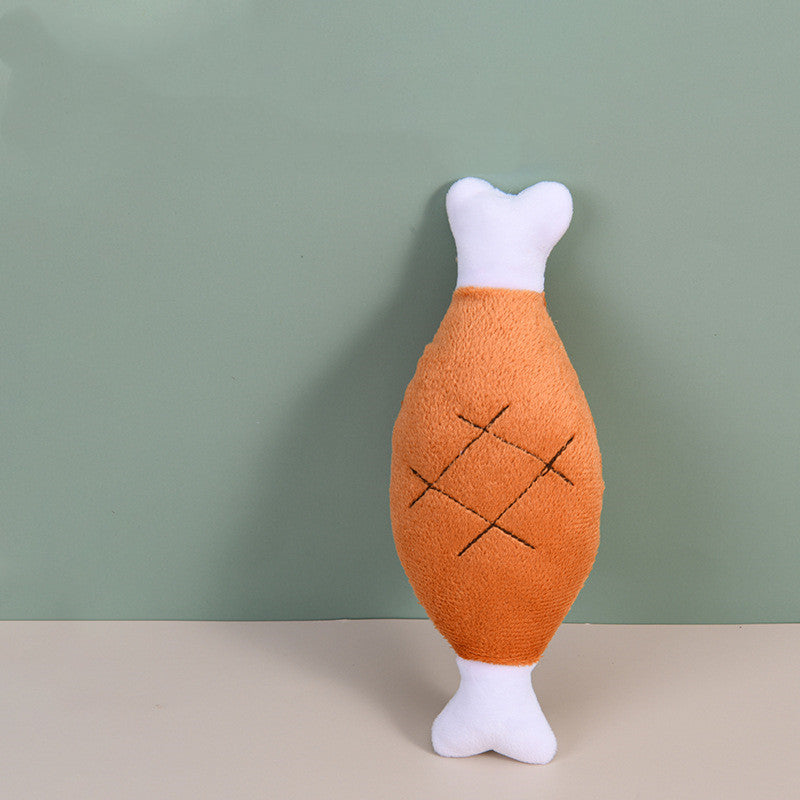 Jouet peluche cuisse poulet vue de face