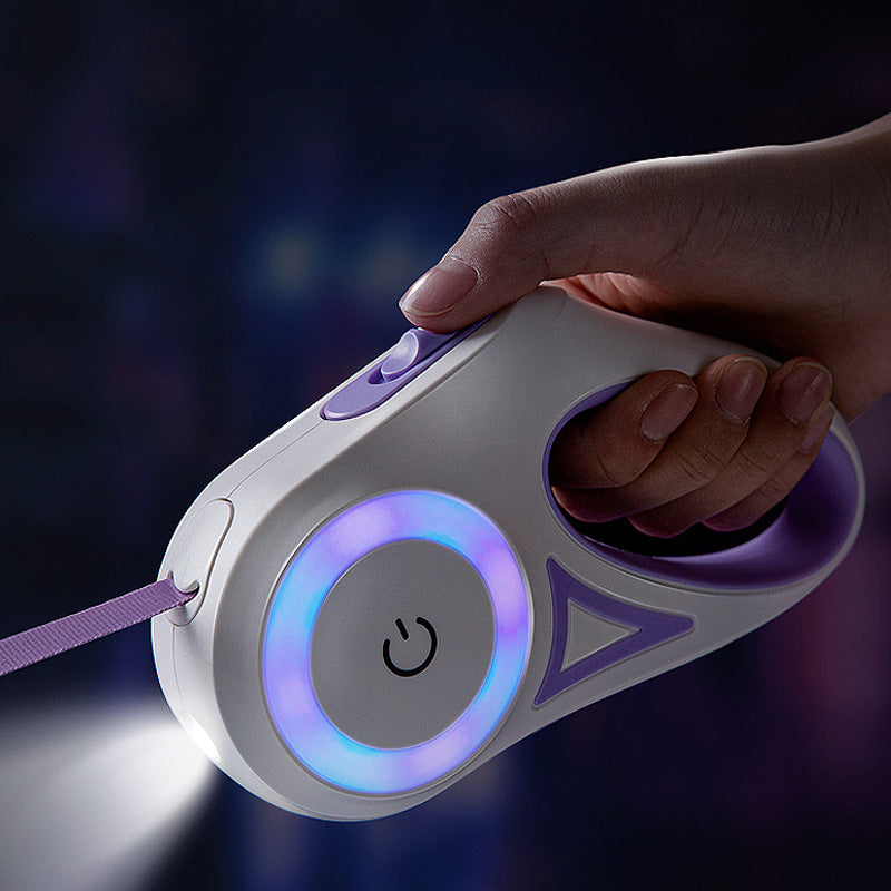 Laisse rétractable LED coloris violet