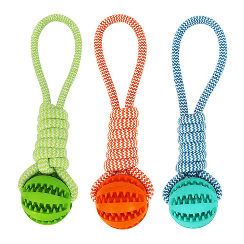Balle interactive corde caoutchouc tire-la-corde